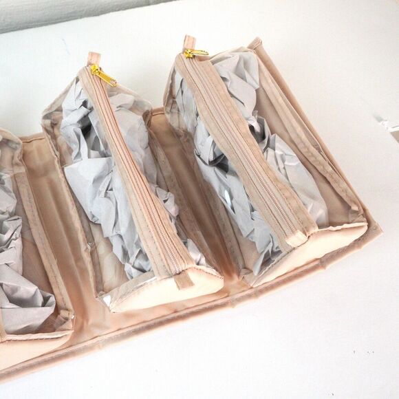 Travel Organizer Velcro Zippered Clear Compartments OS Home Jewelry Toiletries - Picture 8 of 8